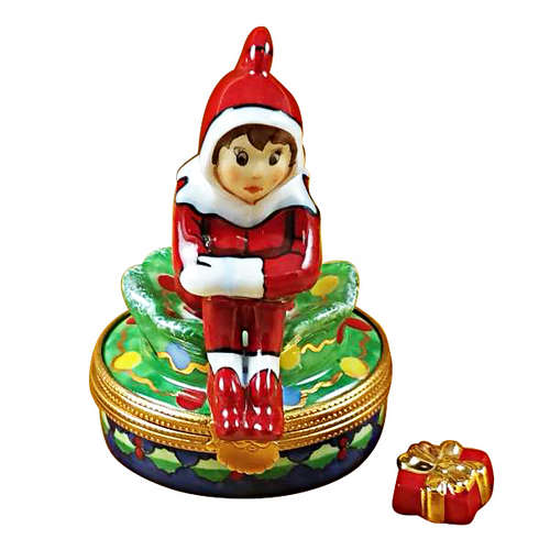 Rochard Elf with Package Limoges Box