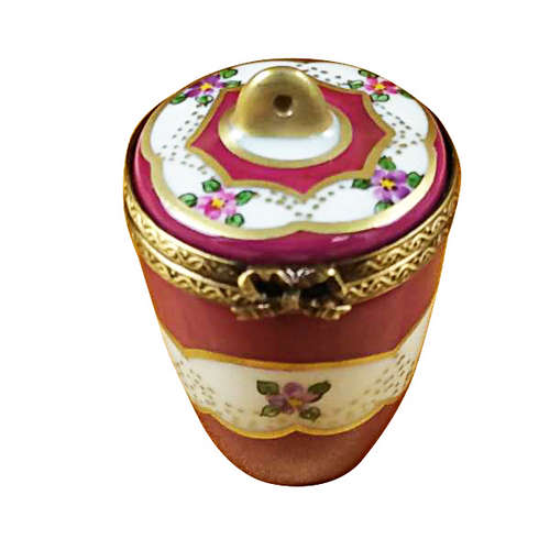 Rochard Burgundy Urn with Gold Handle Limoges Box