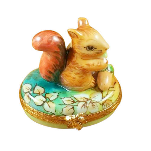 Rochard Squirrel in Field with Acorn Limoges Box