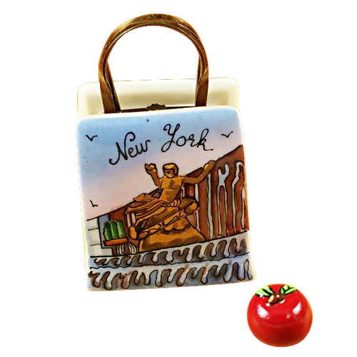 Rochard Rockefeller Plaza Shopping Bag with Apple Limoges Box