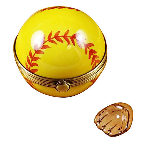 Rochard Softball with Removable Glove Limoges Box