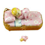 Rochard Baby in Pink Bed with Pacifier