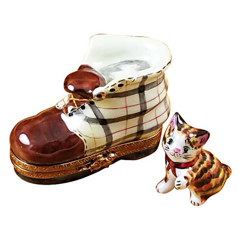 Rochard Cat in Burberry Boot Limoges Box