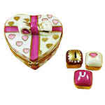 Rochard Pink Heart with Three Chocolates