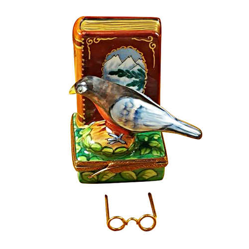 Rochard North American Book of Birds with Removable Glasses Limoges Box