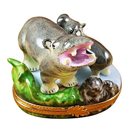 Rochard Hippo and Baby Limoges Box