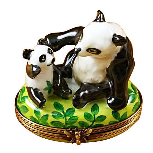 Rochard Panda and Cub Limoges Box