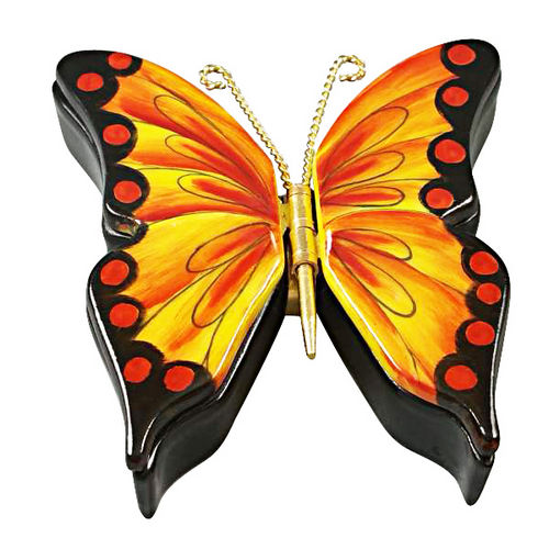 Rochard Double Hinged Monarch Butterfly Limoges Box