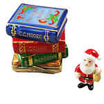 Rochard Twas Night Before Christmas Stack of Books with Removable Santa
