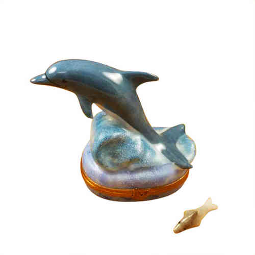 Rochard Dolphin with Removable Mini Dolphin Limoges Box