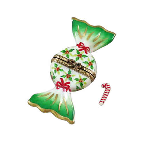 Rochard Holly Candy with Candycane Limoges Box