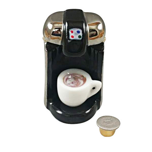 Rochard Pod Coffee Maker with Coffee Cup and Pod Limoges Box