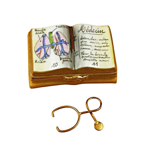 Rochard Medicine Book with Stethoscope Limoges Box