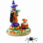 Rochard Witch with Pumpkin and Removable Spider