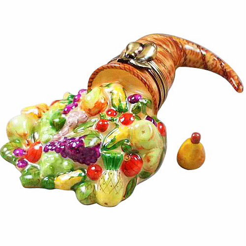 Rochard Cornucopia with Removable Pear Limoges Box