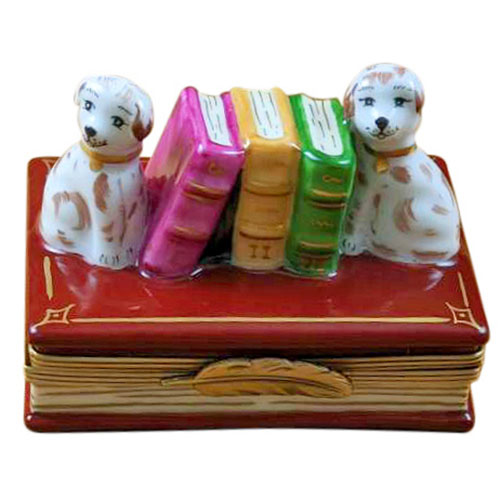 Rochard Dog Bookends Limoges Box