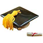 Rochard Black Graduation Cap with Diploma