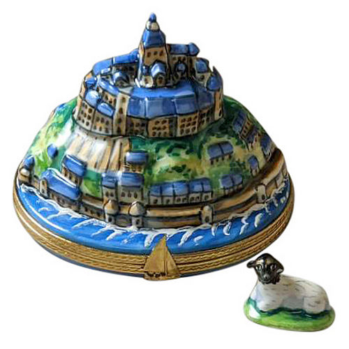 Rochard Mount Saint Michele with Removable Lamb Limoges Box