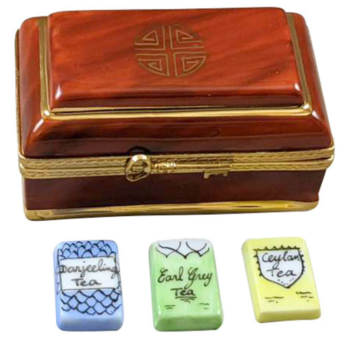 Rochard Tea Box with 3 Removable Tea Bags Limoges Box