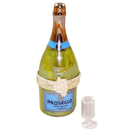 Rochard Prosecco Bottle with Flute Limoges Box