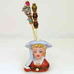 Chanille Lady Head Vase with Pearls