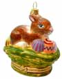 6004 Rochard Ornament - Rabbit in Basket