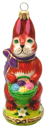 Rochard Brown Easter Rabbit Limoges Box Ornament